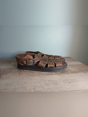 Vtg Eastland Mens Chunky Fisherman Sandals Mens 10.5 Brown Dad Grunge 90s Y2K